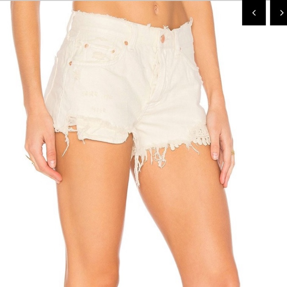 White jean shorts